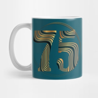 Number 75 Maglietta Golden wave effect Mug